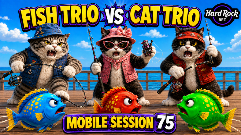  🐟 Hard Rock Bet Florida Slots | Mobile Session 75 | Fish Trio Bonus Couldn't Save Me! 🎰
