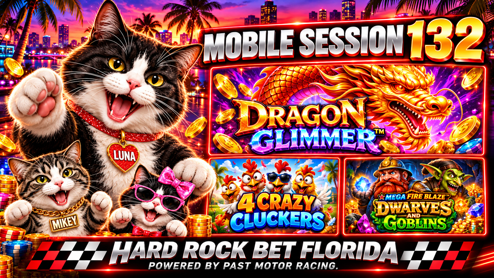 🎰 Online Slots: Dragon Glimmer 36× WIN & 4 Crazy Cluckers! 🔥 | Hard Rock Bet Florida | 132