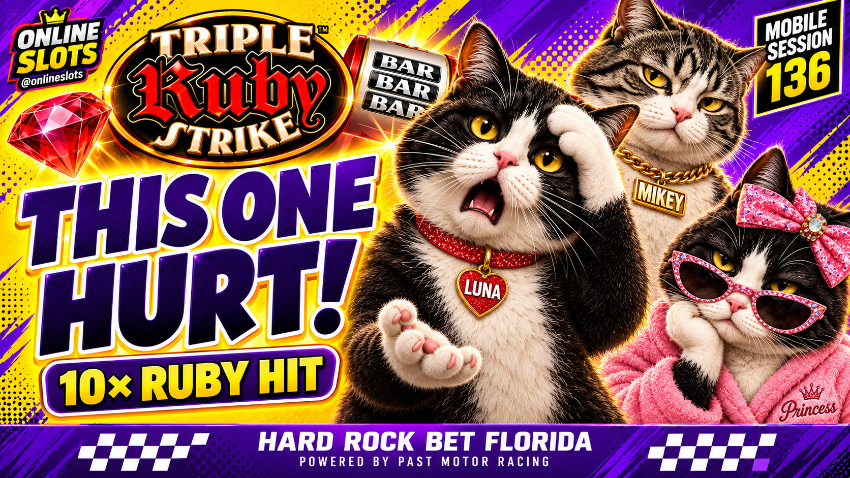  Triple Ruby Strike: 💎A Tough Run | Hard Rock Bet Florida | Mobile Session 136