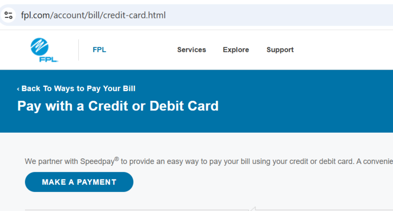 Pay FPL with a credit card picture