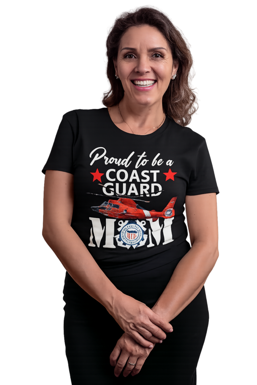 Proud To Be A Coast Guard Mom Design by  Michael Branco